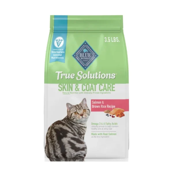 Natural Dry Cat Food with Salmon Flavor for Skin Coat Care 3.5-lb Bag High-Quality Protein Omega-3 Omega-6 Fatty Acids Supports